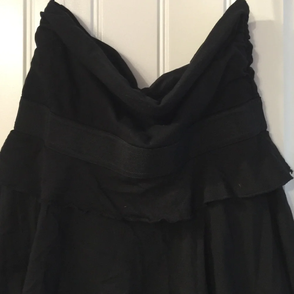 Express Ruffled Strapless Black Tunic S - Picture 3 of 4